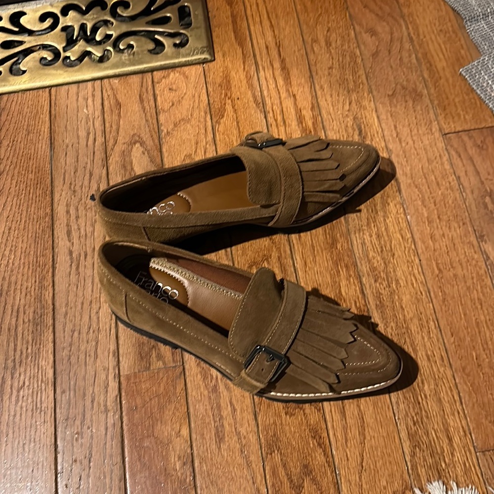 Franco Sarto suede tan loafers